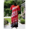 dámské šaty - batika červenočerná