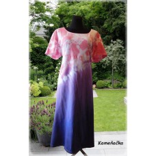 šaty růžovofialová batika